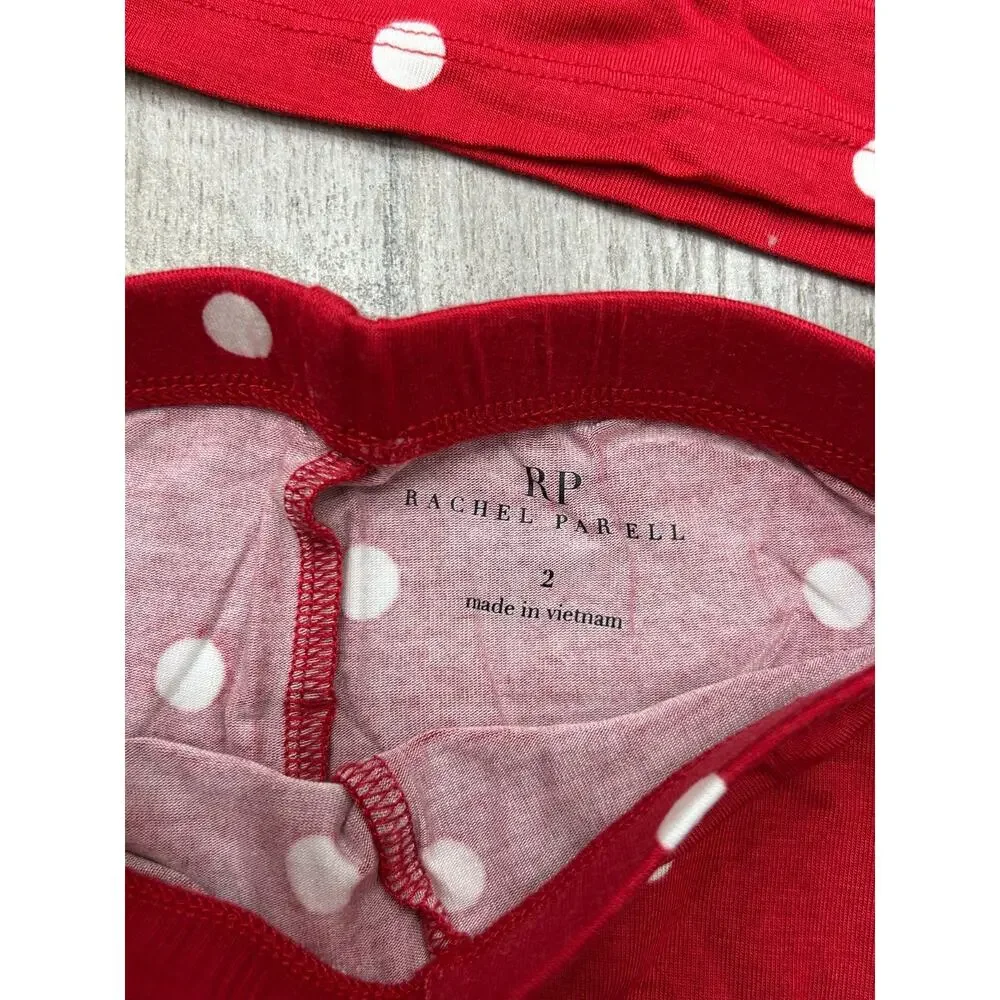 NWT Rachel‎ Parcell Kids Red Multicolor Polka Dot Long Sleeve Pajamas Set Size 2